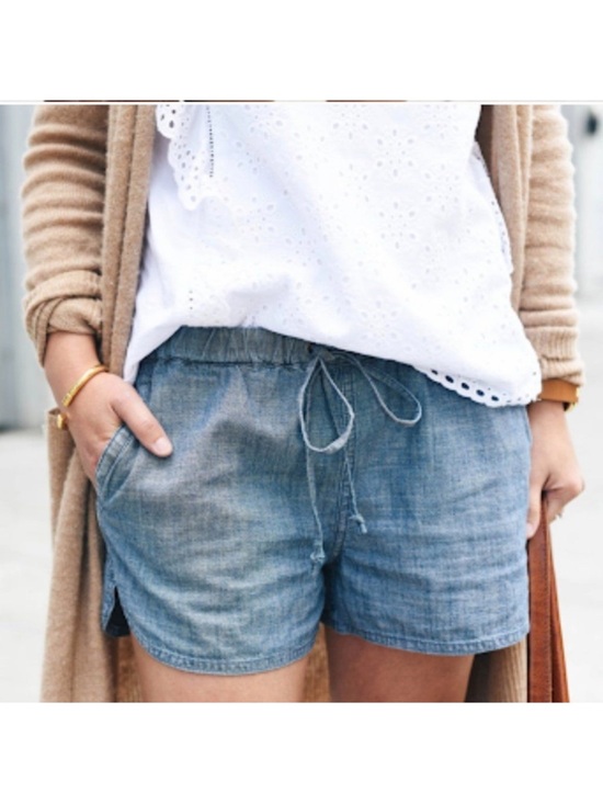 J. Crew Pants - J. Crew Light Blue Denim Drawstring Women’s Shorts